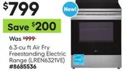 Lowe's 6.3-cu ft Air Fry Freestanding Electric Range (LREN6321VE) offer