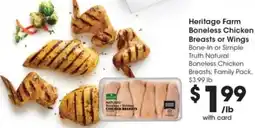 Gerbes Heritage Farm Boneless Chicken Breasts or Wings offer