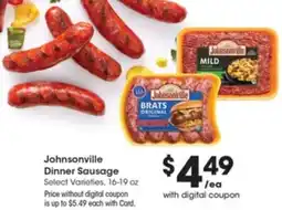 Gerbes Johnsonville Dinner Sausage offer
