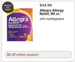 Walgreens Allegra Allergy Relief, 90 ct offer