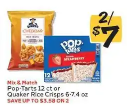 Winn Dixie Pop-Tarts 12 ct or Quaker Rice Crisps 6-7.4 oz offer