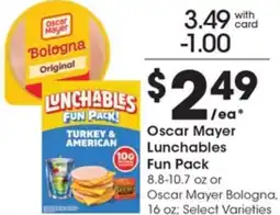 Gerbes Oscar Mayer Lunchables Fun Pack or Oscar Mayer Bologna offer