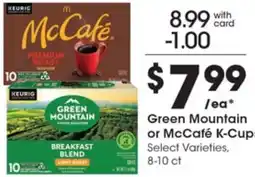 Gerbes Green Mountain or McCafé K-Cups offer