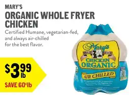 New Seasons Market Mary's organic whole fryer chicken offer