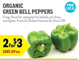 New Seasons Market Organic green bell peppers offer