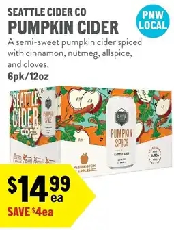 New Seasons Market Seattle Cider Co Pumpkin Cider offer