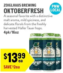 New Seasons Market Zoiglhaus Brewing Oktoberfresh offer