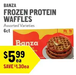 New Seasons Market Banza frozen protein waffles offer