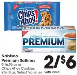 Gerbes Nabisco Premium Saltines or Chips Ahoy Cookies offer