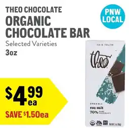 New Seasons Market Theo chocolate organic chocolate bar offer