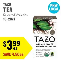 New Seasons Market Tazo organic awake english breakfast offer