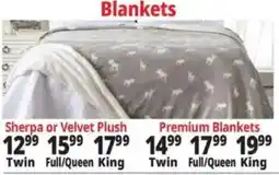 Ocean State Job Lot Sherpa or Velvet Plush Blankets offer