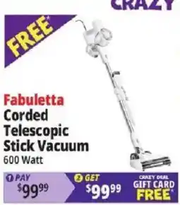Ocean State Job Lot Fabuletta corded telescopic stick vacuum offer