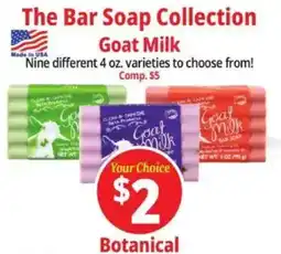 Ocean State Job Lot Botanical goat milk bar soap offer