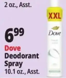Ocean State Job Lot Dove Deodorant Spray offer