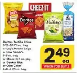 ACME Doritos Tortilla Chips or Lay's Potato Chips or Miss Vickie's or Cheez-It offer