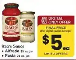 ACME Rao's Sauce offer