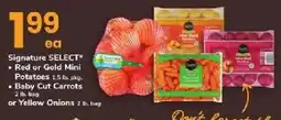 ACME Signature Select Red or Gold Mini Potatoes or Baby Cut Carrots or Yellow Onions offer