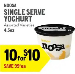 New Seasons Market Noosa single serve yoghurt offer