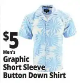 Ocean State Job Lot Men's Graphic Short Sleeve Button Down Shirt offer