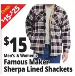 Ocean State Job Lot Famous Maker Sherpa Lined Shackets offer