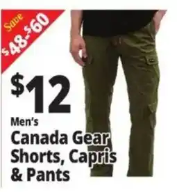 Ocean State Job Lot Men's Canada Gear Shorts, Capris & Pants offer