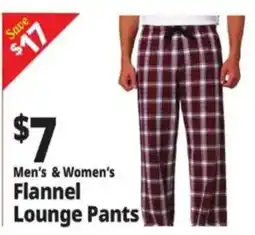 Ocean State Job Lot Men's & Women's Flannel Lounge Pants offer
