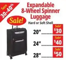 Ocean State Job Lot Expandable 8-Wheel Spinner Luggage offer