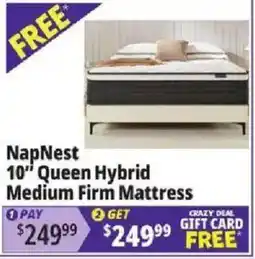 Ocean State Job Lot NapNest 10" Queen Hybrid Medium Firm Mattress offer