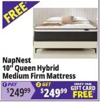 Ocean State Job Lot NapNest 10" Queen Hybrid Medium Firm Mattress offer