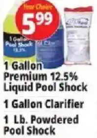 Ocean State Job Lot Four Choice 1 Gallon Premium Liquid Pool Shock 1 Gallon Clarifier 1 Lb. Powdered Pool Shock offer