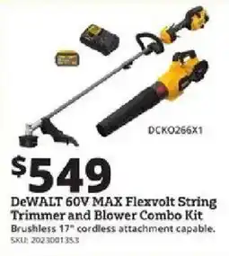 Rural King DeWalt 60v max flexvolt string trimmer and blower combo kit offer