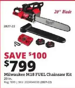 Rural King Milwaukee M18 Fuel Chainsaw Kit offer