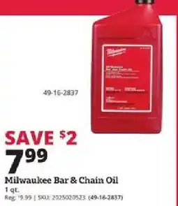 Rural King Milwaukee Bar & Chain Oil offer