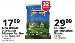 Rural King Slow-Release Milorganite Nitrogen Fertilizer offer