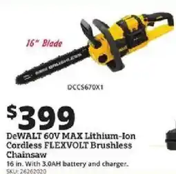Rural King DeWalt 60v max lithium-ion cordless flexvolt brushless chainsaw offer