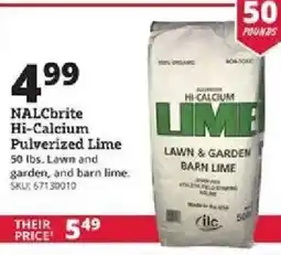 Rural King Nalcbrite hi-calcium pulverized lime offer