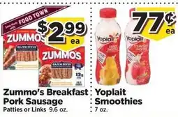 Food Town Zummo's Breakfast Pork Sausage offer