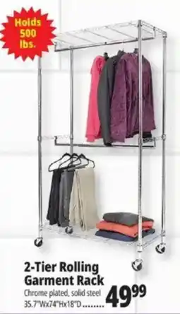 Ocean State Job Lot 2-tier rolling garment rack offer