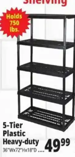 Ocean State Job Lot 5-tier plastic heavy-duty shelving offer