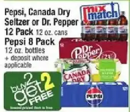 Shaw's Pepsi, Canada Dry Seltzer or Dr Pepper offer