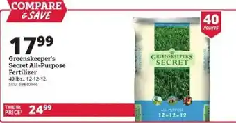 Rural King Greenskeeper's Secret All-Purpose Fertilizer offer