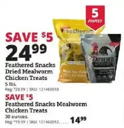 Rural King Feathered Snacks Dried Mealworm Chicken Treats offer
