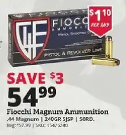 Rural King Fiocchi Magnum Ammunition offer