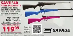 Rural King Savage Arms Rascal Bolt Action Youth Rifle offer