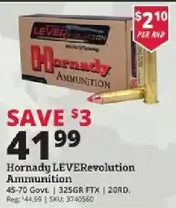 Rural King Hornady LEVERevolution Ammunition offer