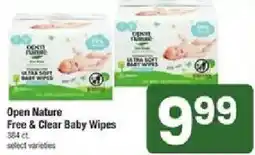 Shaw's Open Nature Free & Clear Baby Wipes offer