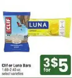 Shaw's Clif or Luna Bars offer