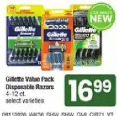 Shaw's Gillette Value Pack Disposable Razors offer