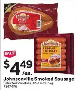 Stop&Shop Johnsonville Smoked Sausage offer